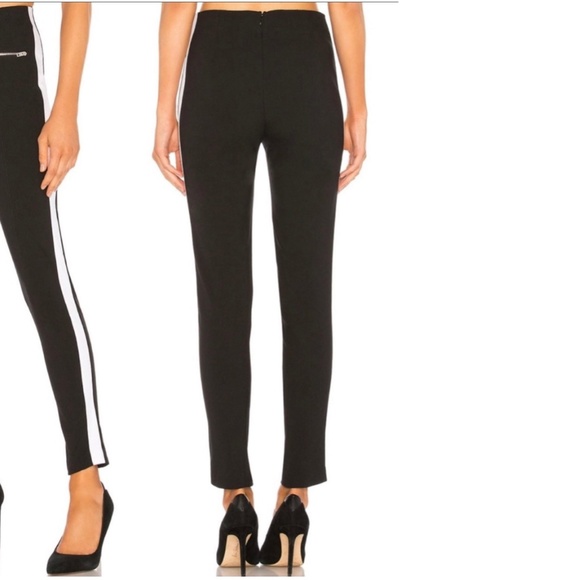 Rag & Bone Simone Pants- Black with White Tuxedo Stripe Sz 10 - Picture 3 of 4
